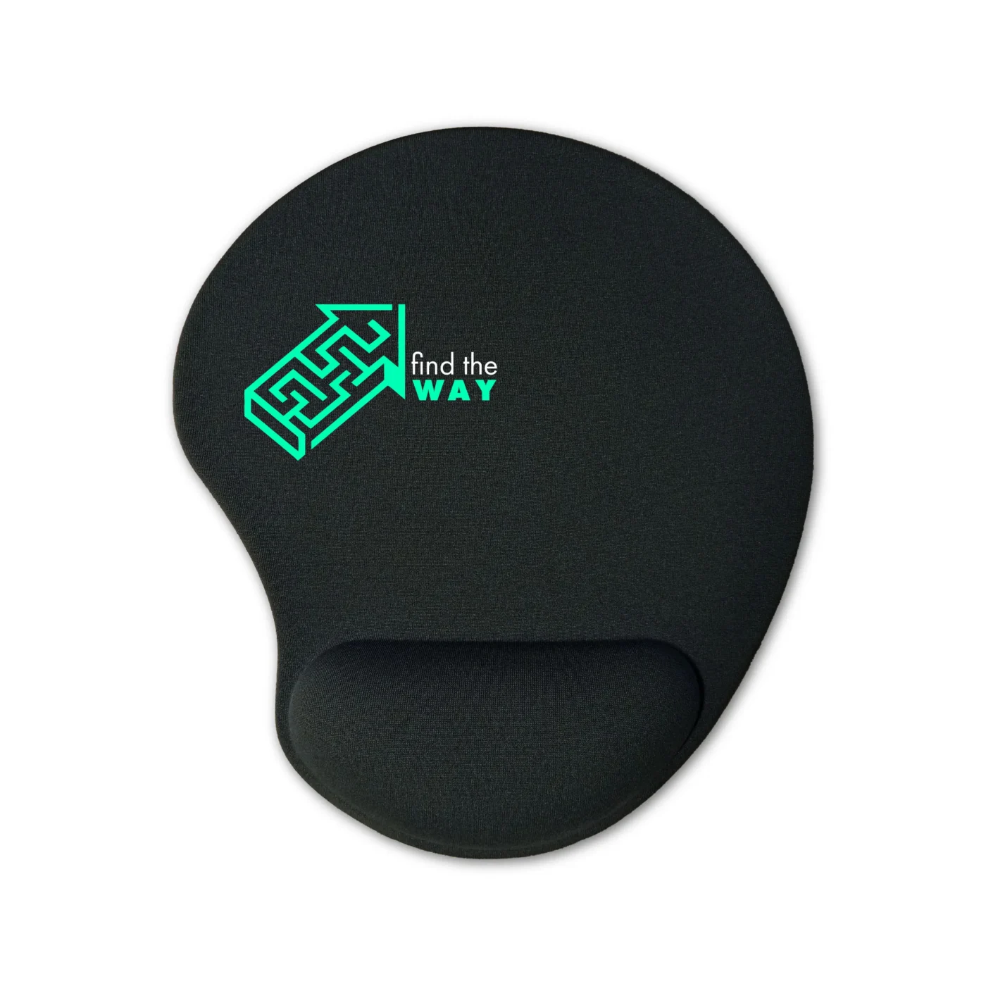 Gel Mouse Pad with Print Area on Wrist Rest – Black