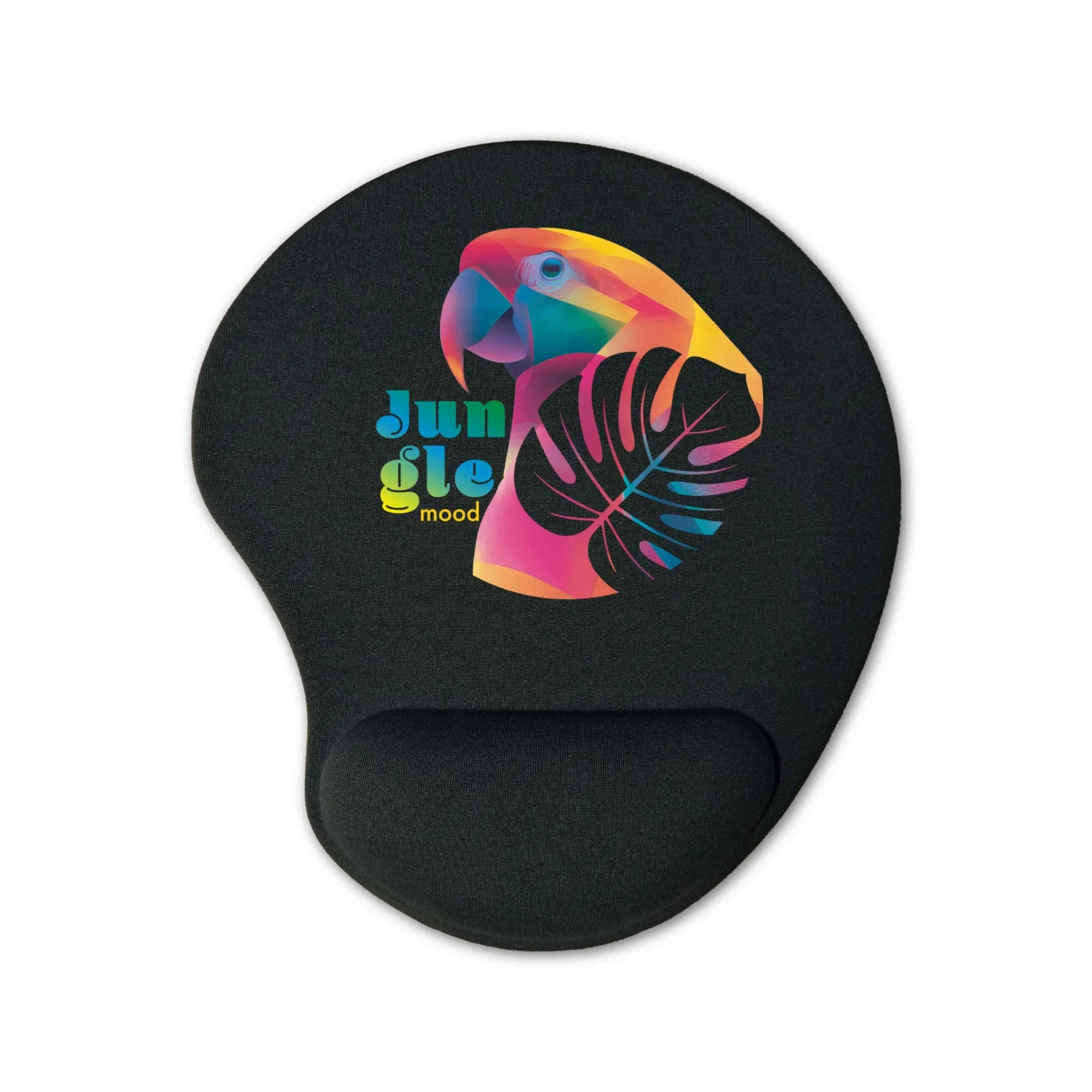 Black Gel Mouse Pad with Printable Wrist Rest
